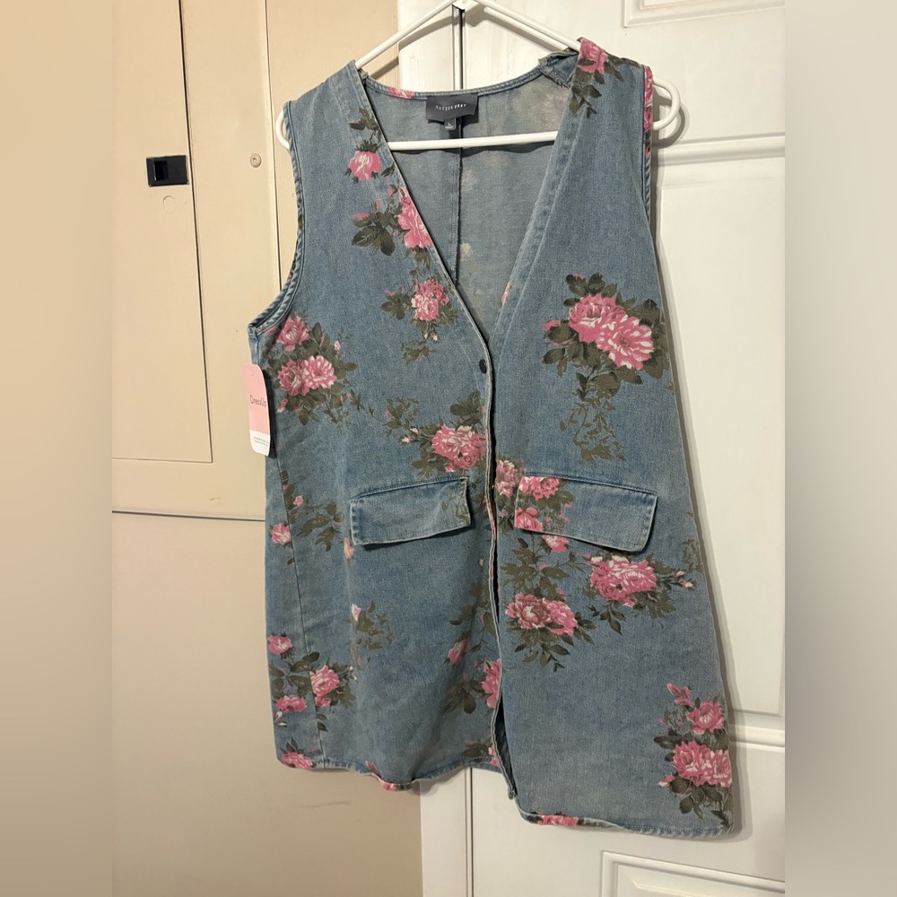 Floral Denim mini dress